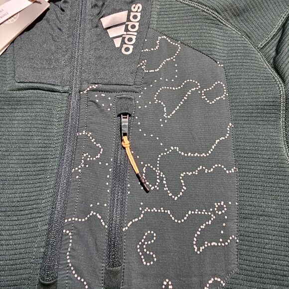 Adidas X-City Cold Ready Running Jacket Sweatshirt Men's S Green Black HF6384 - Picture 5 of 16